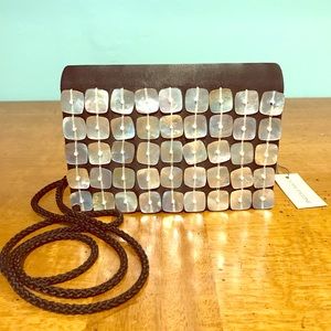 Satin and Mother of Pearl Dressy Mini Crossbody